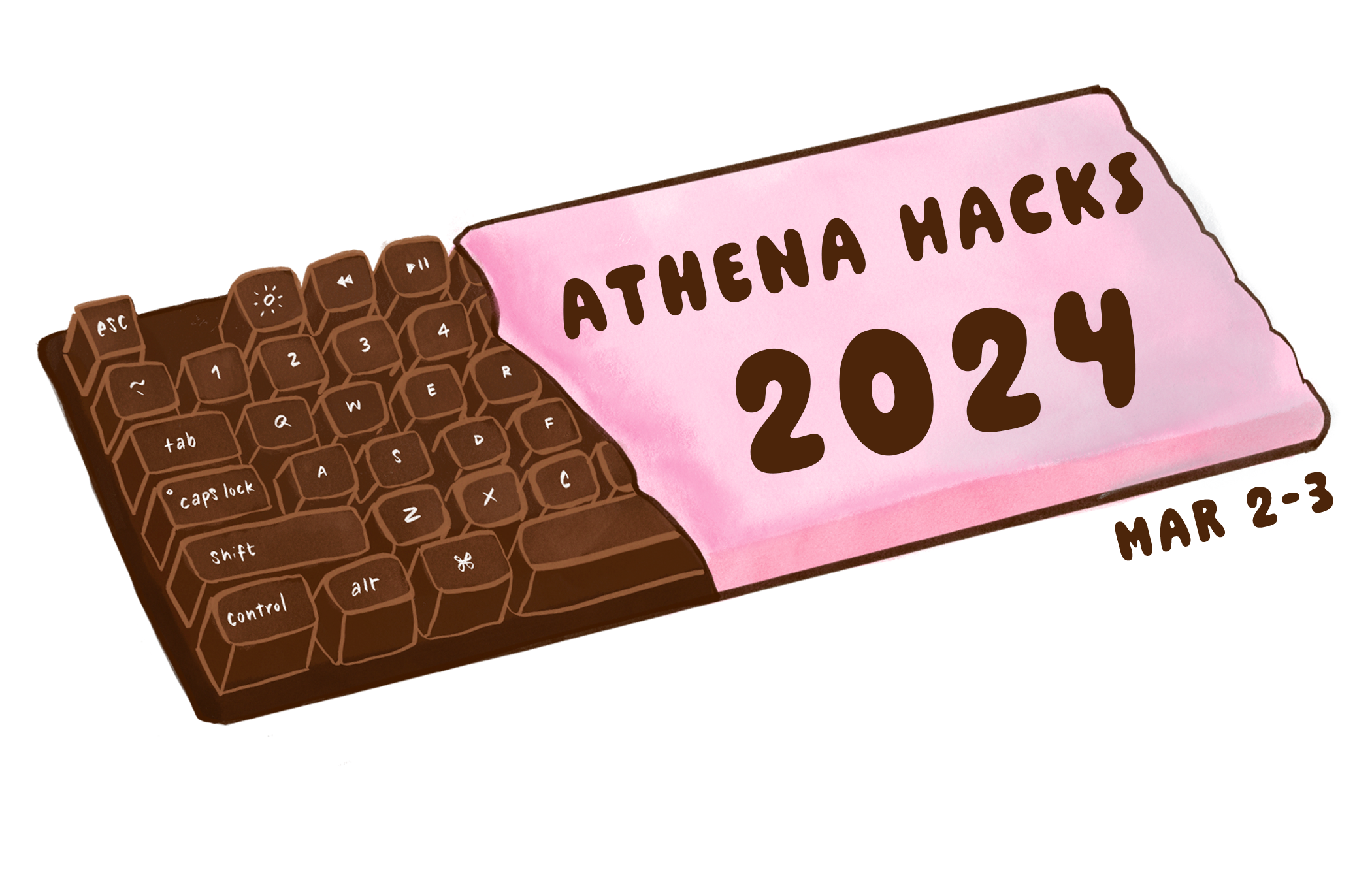 AthenaHacks chocolate keyboard. March 2-3